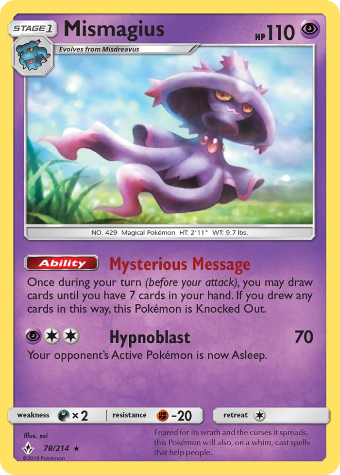 Mismagius #78 Unbroken Bonds Pokemon card