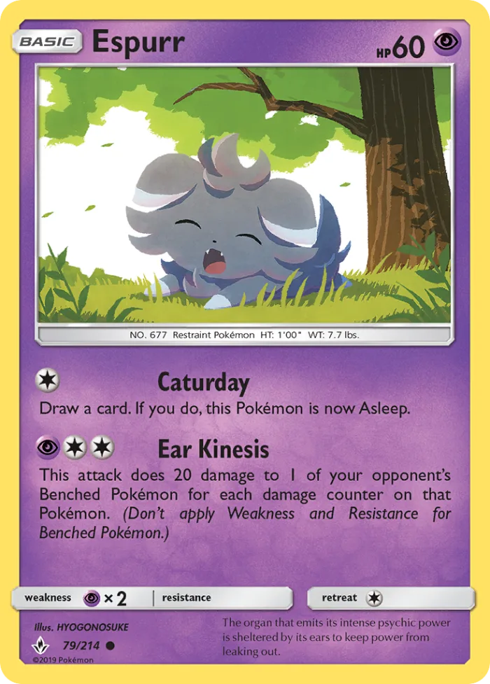 Espurr #79 Unbroken Bonds Pokemon card