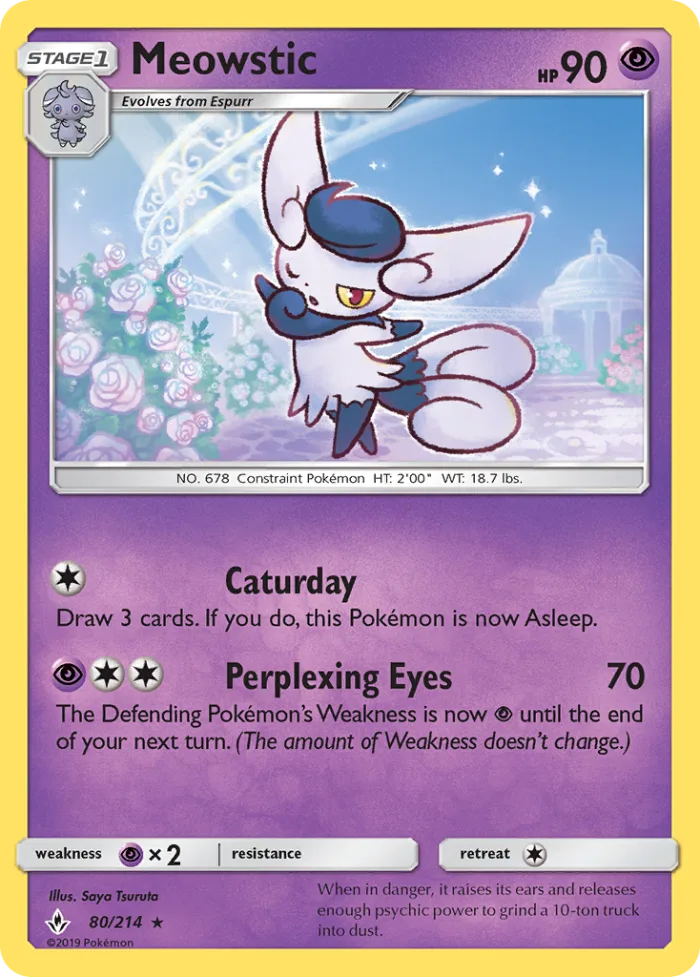 Meowstic #80 Unbroken Bonds Pokemon card