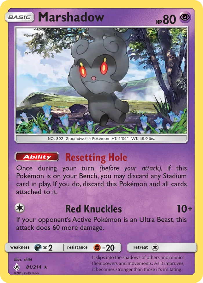 Marshadow #81 Unbroken Bonds Pokemon card