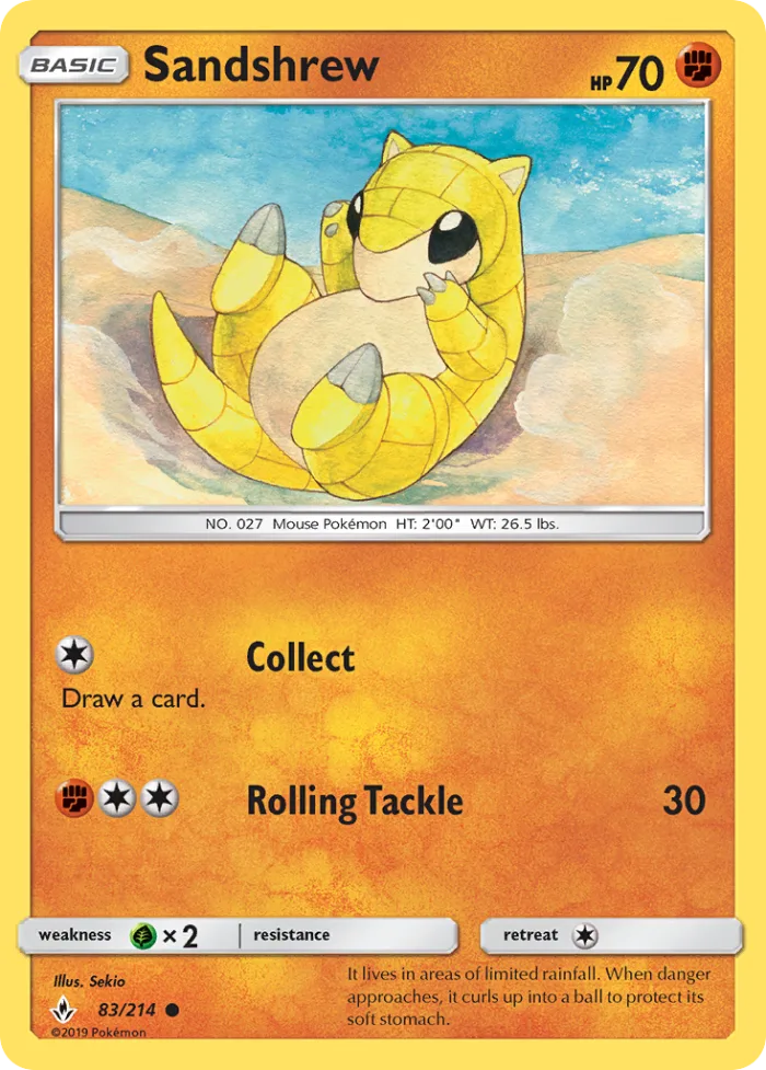 Sandshrew #83 Unbroken Bonds Pokemon card