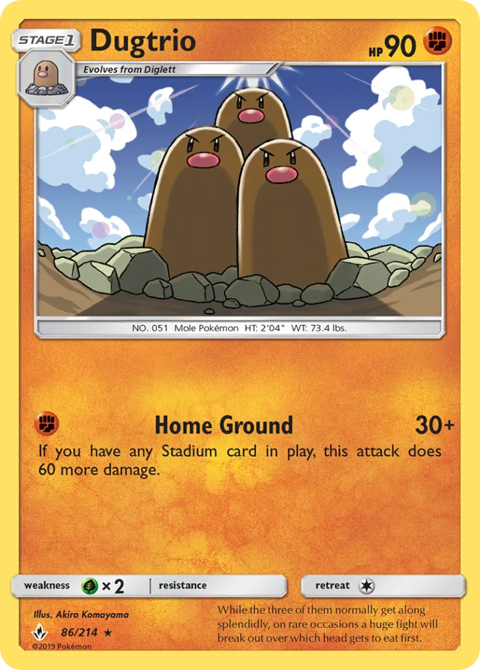 Dugtrio #86 Unbroken Bonds Pokemon card