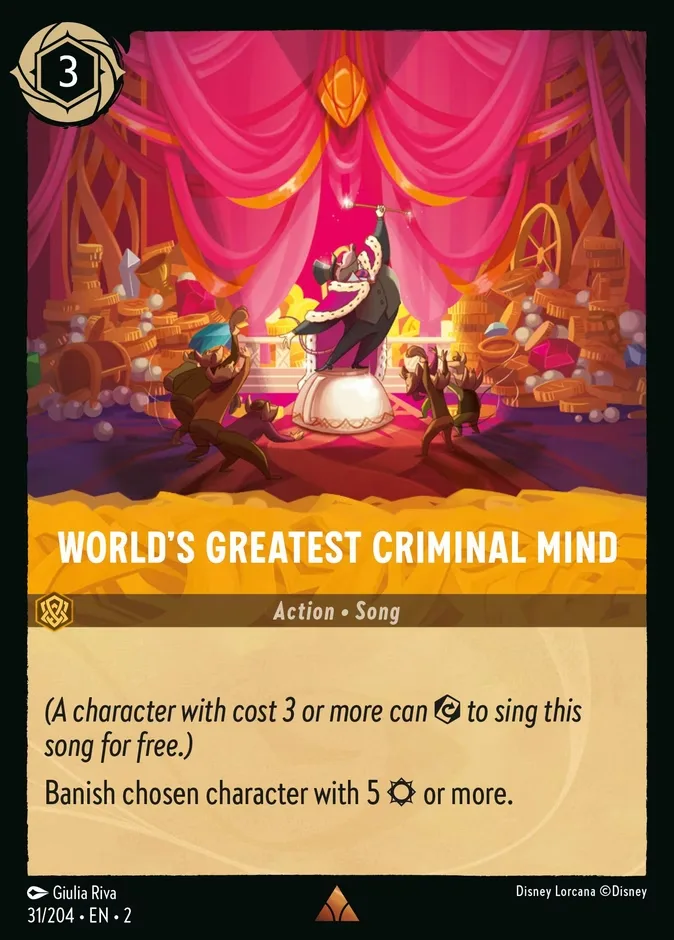 World's Greatest Criminal Mind #31 Rise of the Floodborn Disney Lorcana card