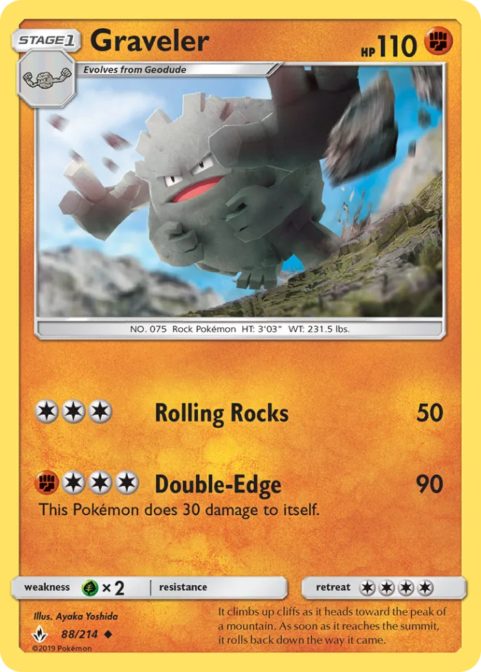 Graveler #88 Unbroken Bonds Pokemon card