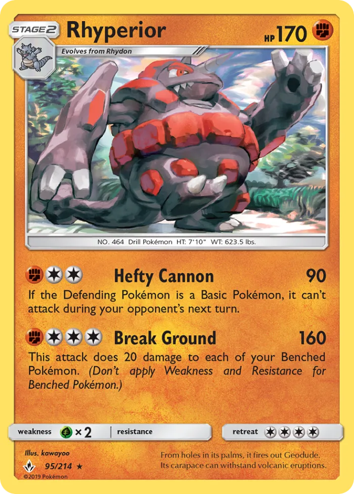 Rhyperior #95 Unbroken Bonds Pokemon card