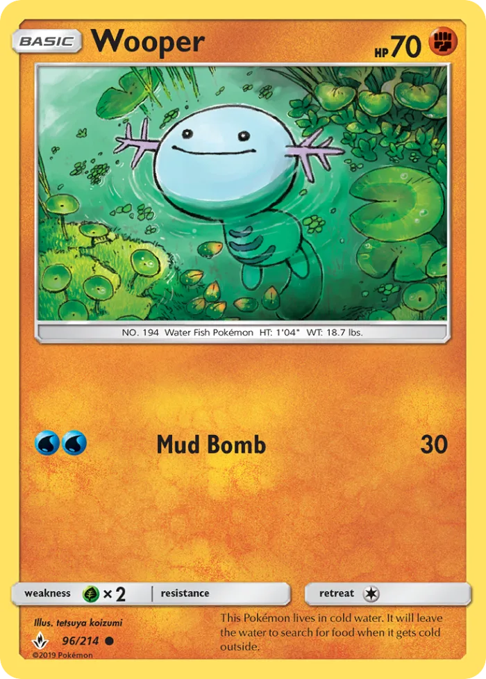 Wooper #96 Unbroken Bonds Pokemon card