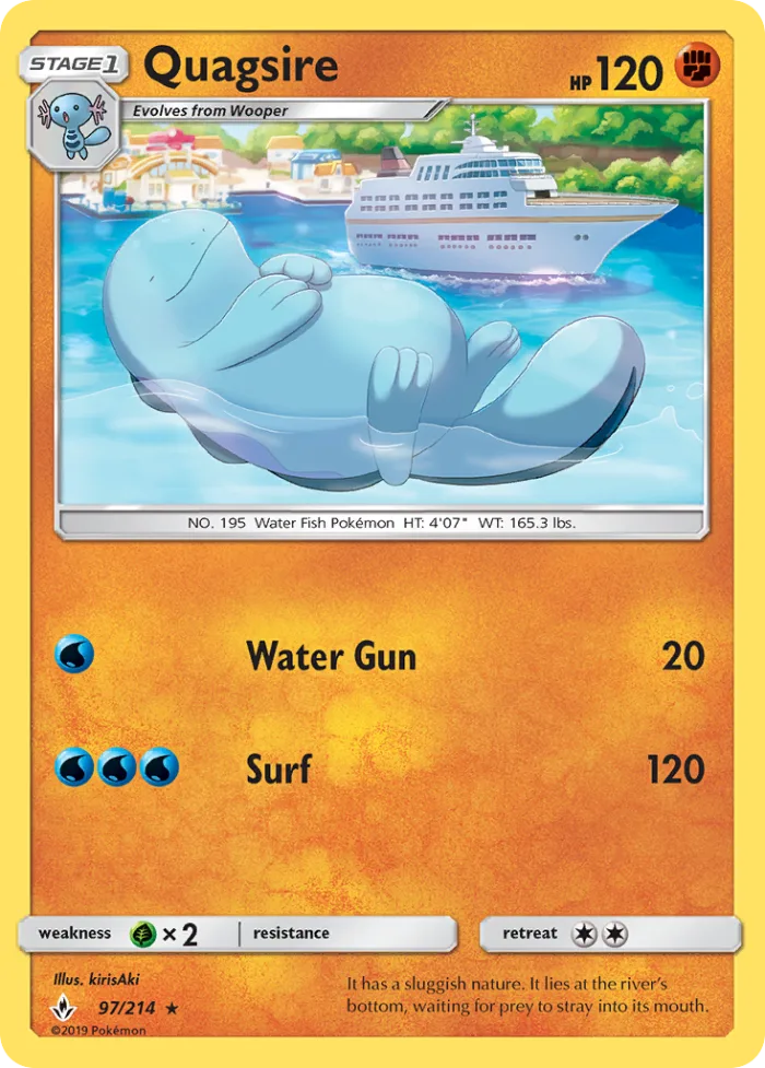 Quagsire #97 Unbroken Bonds Pokemon card