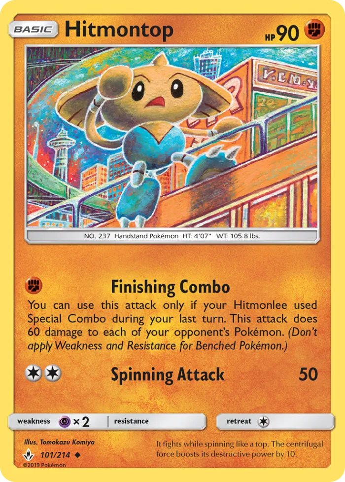 Hitmontop #101 Unbroken Bonds Pokemon card