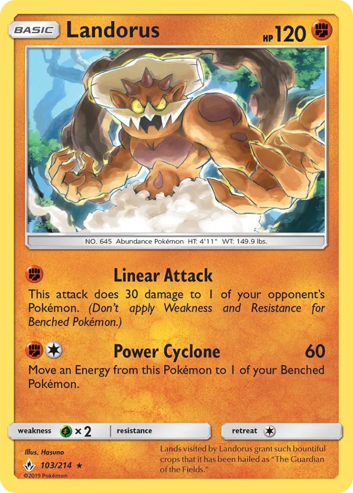 Landorus #103 Unbroken Bonds Pokemon card