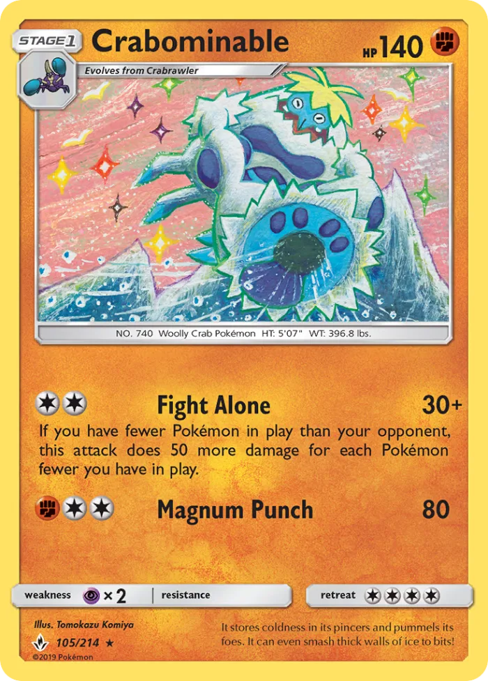Crabominable #105 Unbroken Bonds Pokemon card
