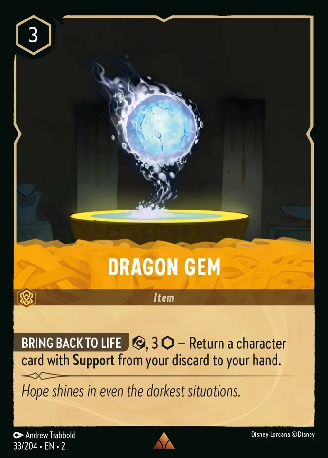Dragon Gem #33 Rise of the Floodborn Disney Lorcana card