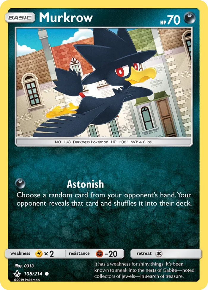 Murkrow #108 Unbroken Bonds Pokemon card