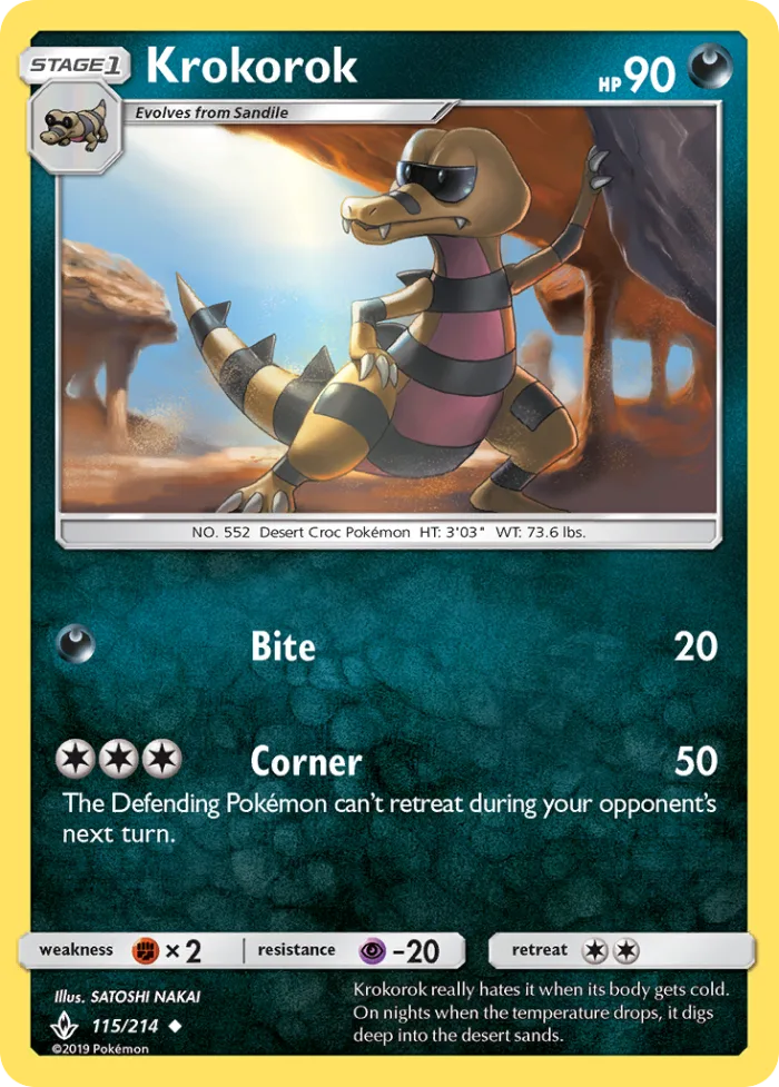 Krokorok #115 Unbroken Bonds Pokemon card