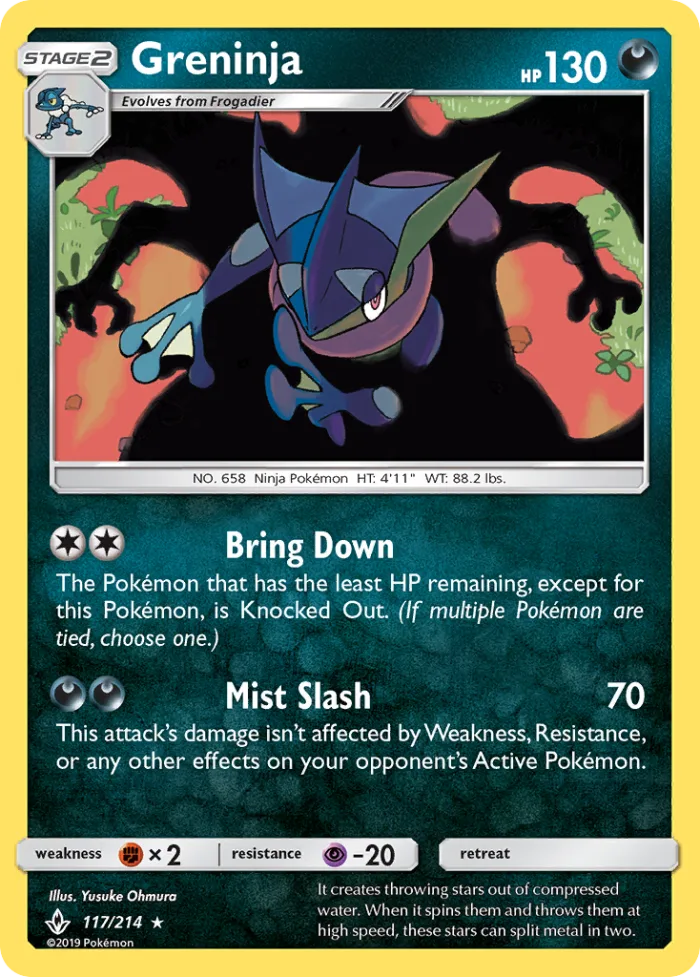 Greninja #117 Unbroken Bonds Pokemon card