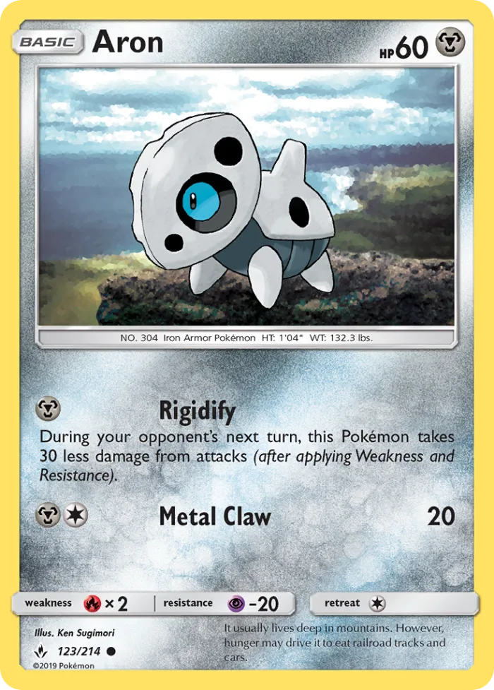 Aron #123 Unbroken Bonds Pokemon card