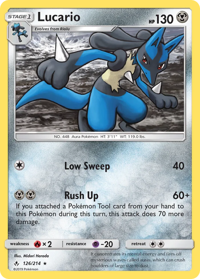 Lucario #126 Unbroken Bonds Pokemon card