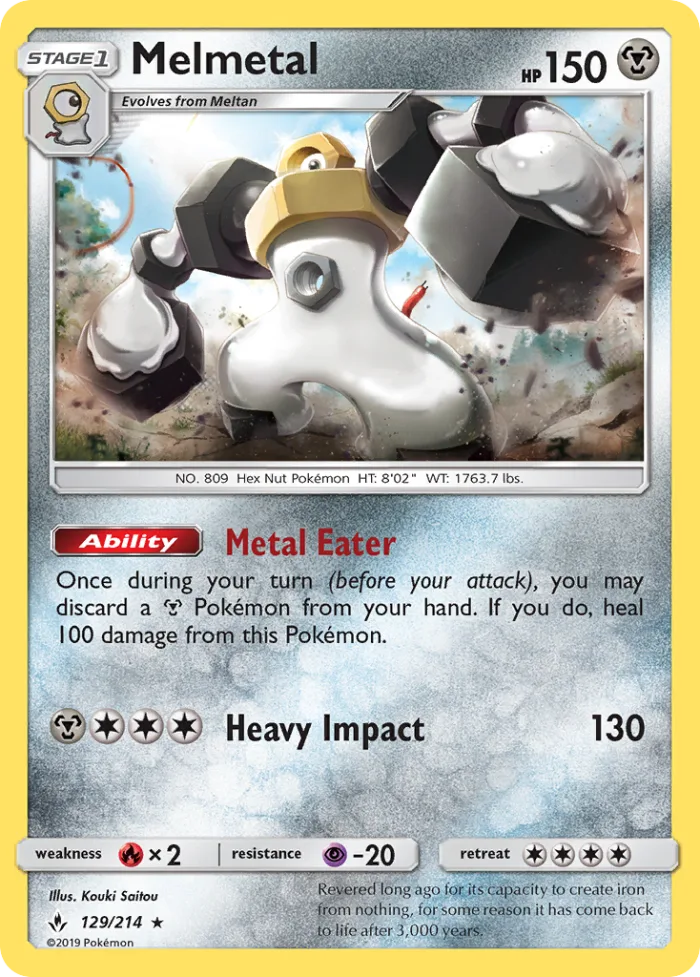 Melmetal #129 Unbroken Bonds Pokemon card