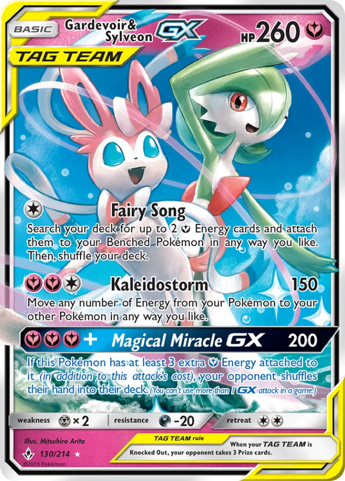 Gardevoir & Sylveon-GX #130 Unbroken Bonds Pokemon card