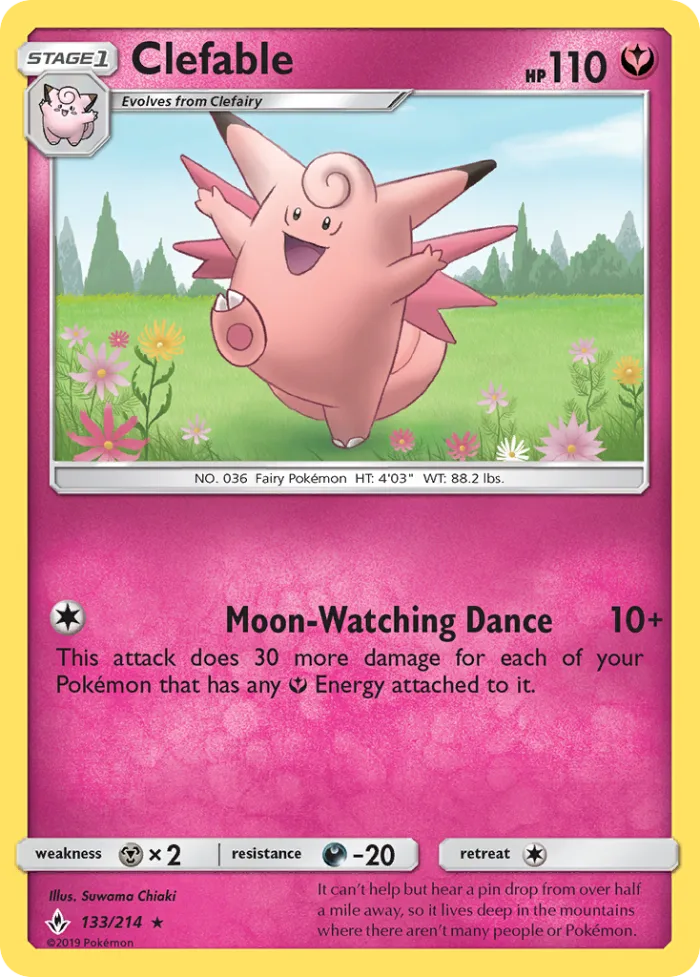 Clefable #133 Unbroken Bonds Pokemon card