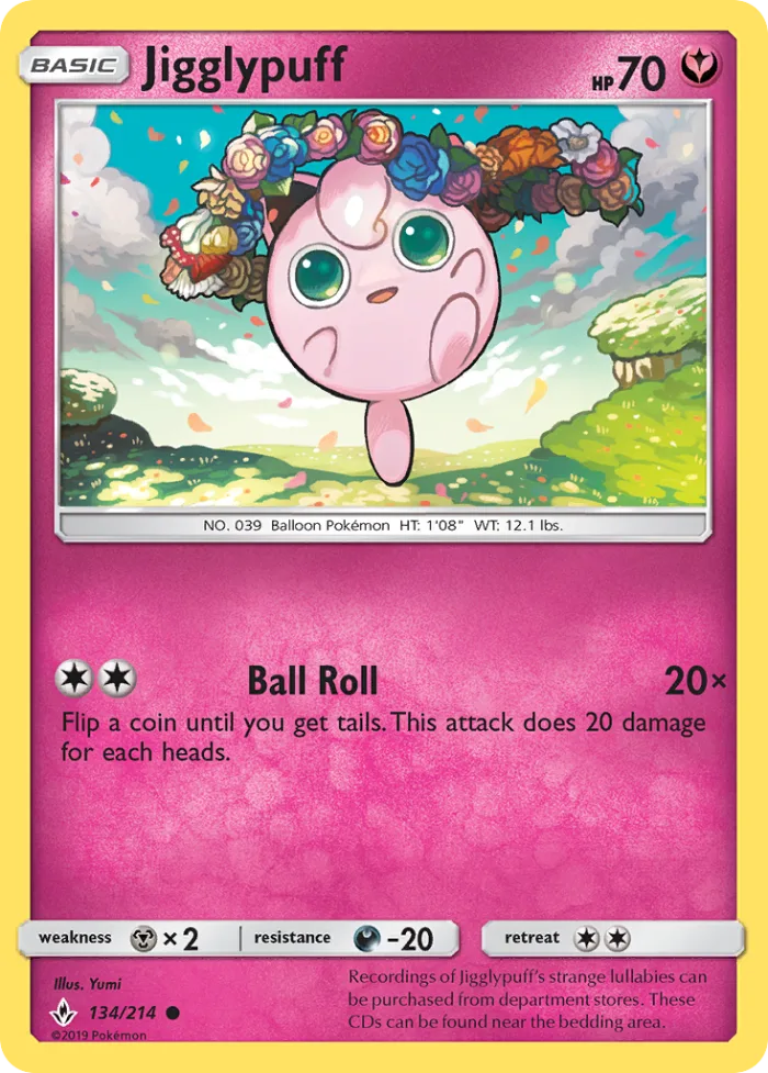 Jigglypuff #134 Unbroken Bonds Pokemon card