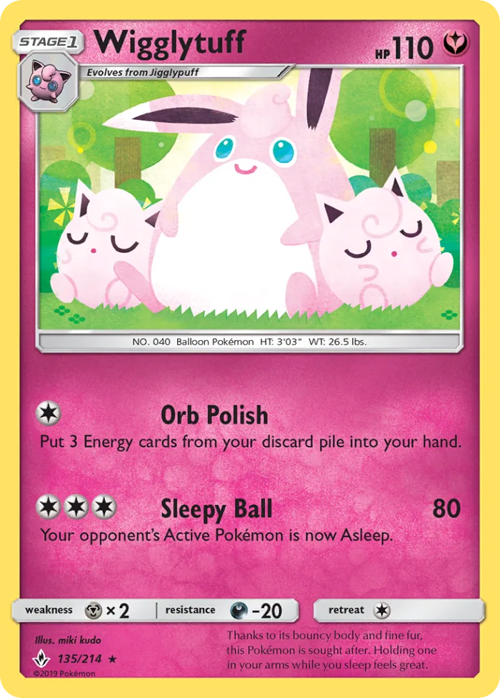 Wigglytuff #135 Unbroken Bonds Pokemon card
