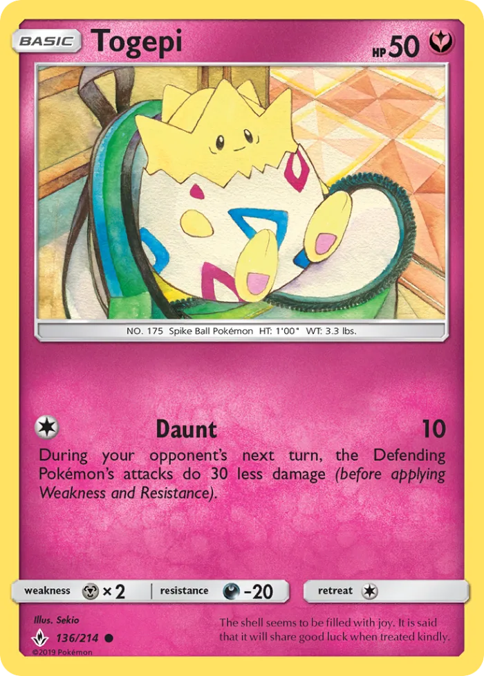 Togepi #136 Unbroken Bonds Pokemon card