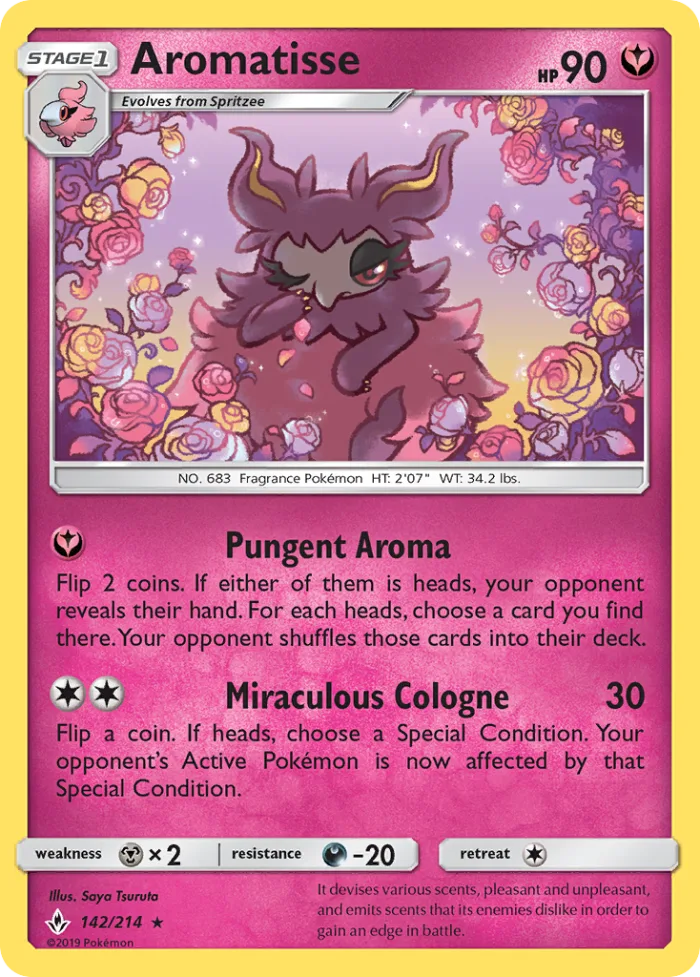 Aromatisse #142 Unbroken Bonds Pokemon card