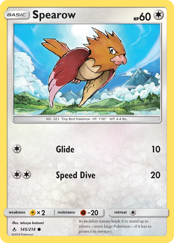 Spearow #145 Unbroken Bonds Pokemon card