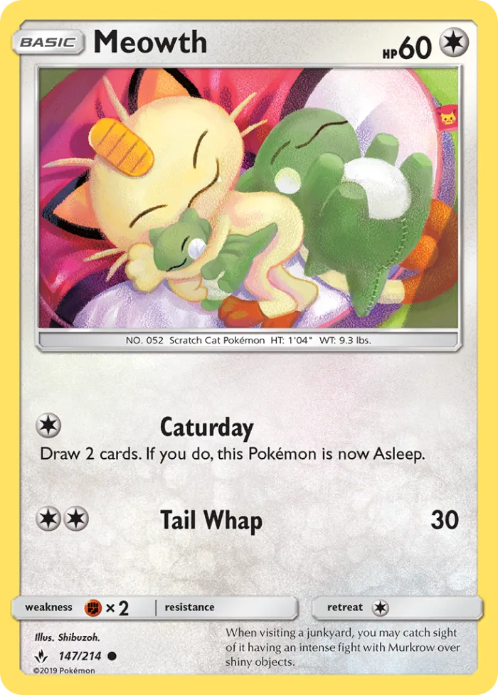 Meowth #147 Unbroken Bonds Pokemon card
