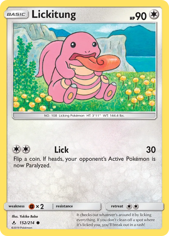 Lickitung #152 Unbroken Bonds Pokemon card