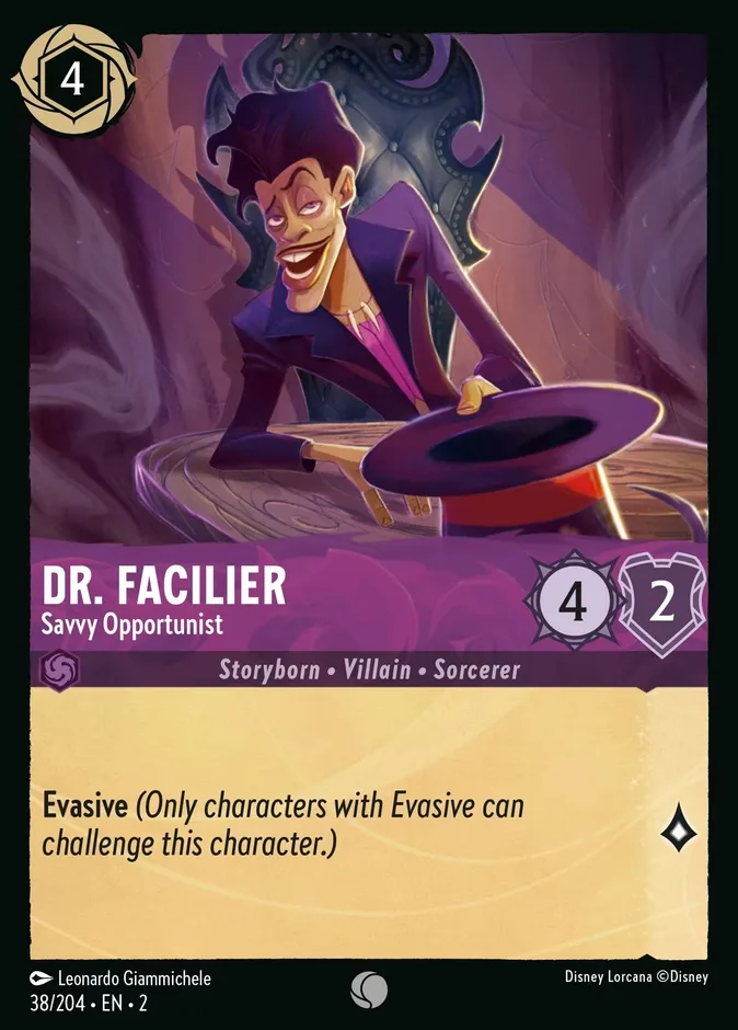 Dr. Facilier #38 Rise of the Floodborn Disney Lorcana card