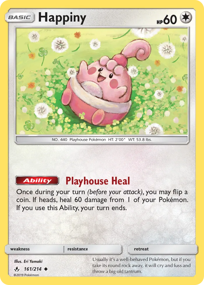 Happiny #161 Unbroken Bonds Pokemon card