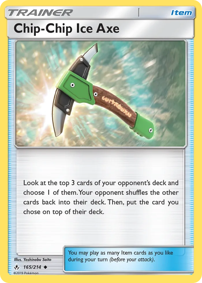 Chip-Chip Ice Axe #165 Unbroken Bonds Pokemon card