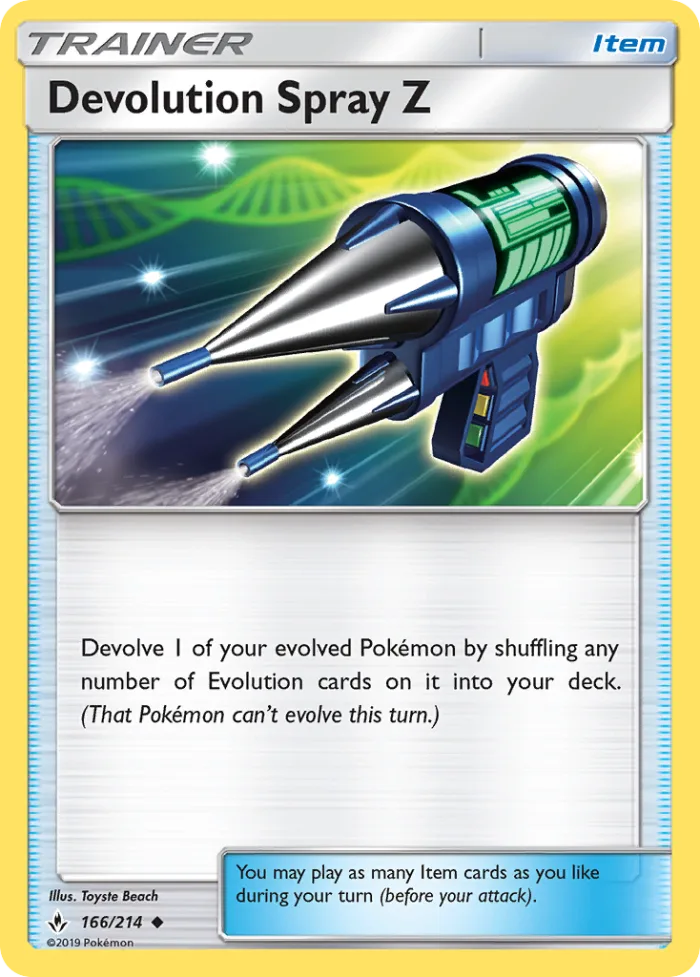 Devolution Spray Z #166 Unbroken Bonds Pokemon card