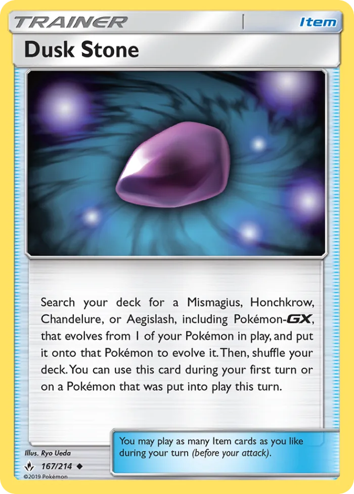 Dusk Stone #167 Unbroken Bonds Pokemon card