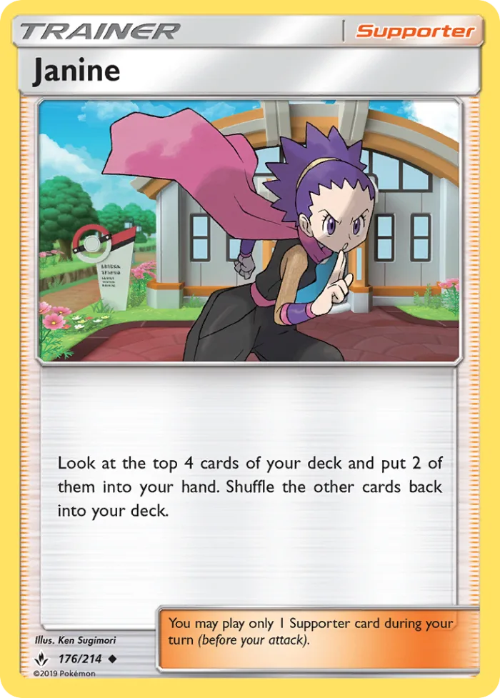 Janine #176 Unbroken Bonds Pokemon card