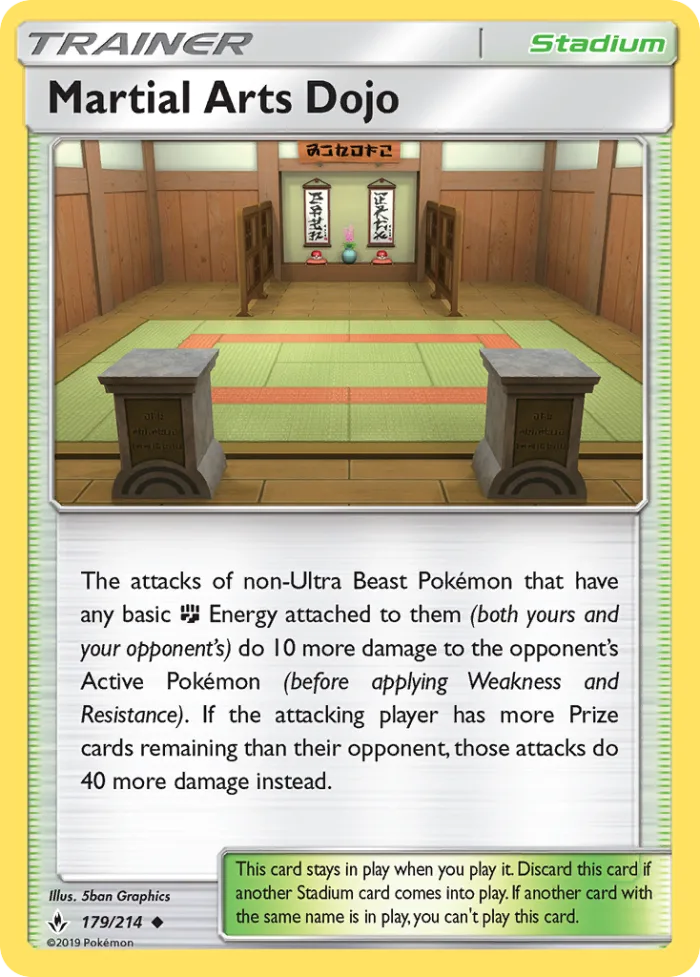 Martial Arts Dojo #179 Unbroken Bonds Pokemon card