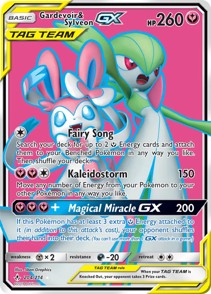 Gardevoir & Sylveon-GX #204 Unbroken Bonds Pokemon card