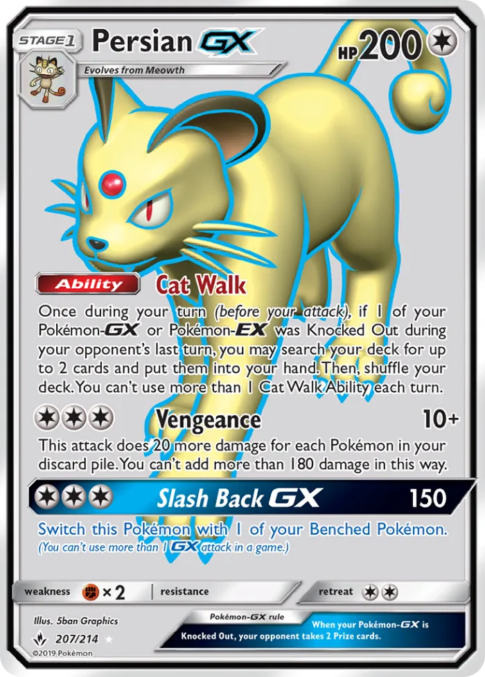 Persian-GX #207 Unbroken Bonds Pokemon card