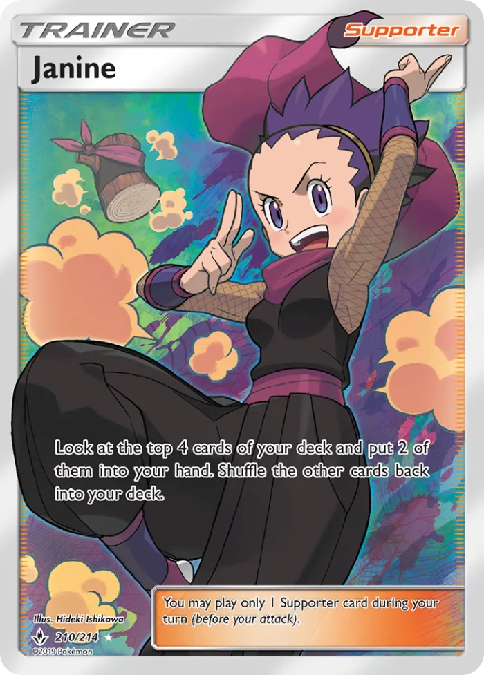 Janine #210 Unbroken Bonds Pokemon card