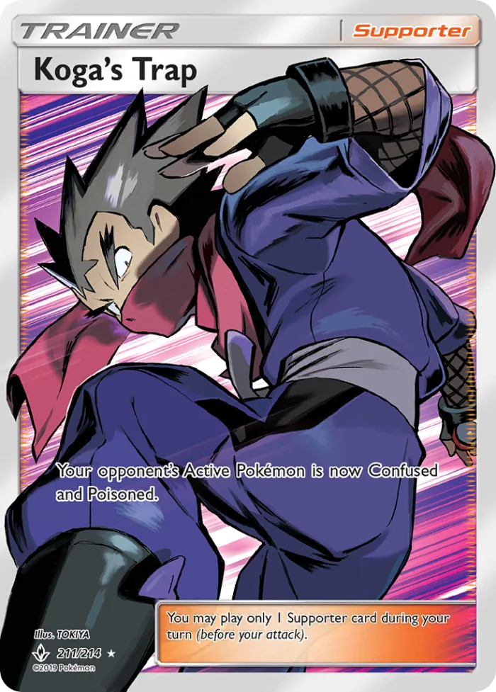 Koga's Trap #211 Unbroken Bonds Pokemon card