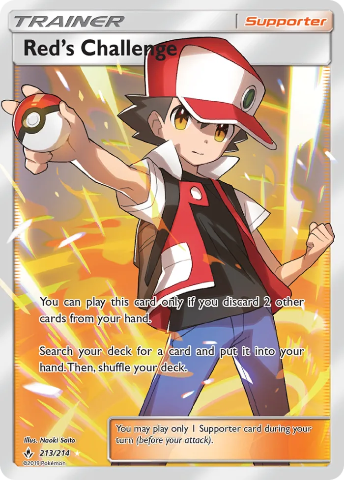 Red's Challenge #213 Unbroken Bonds Pokemon card