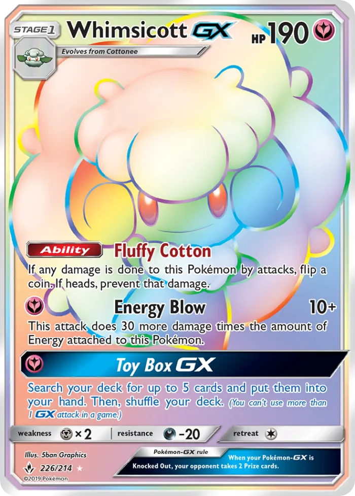 Whimsicott-GX #226 Unbroken Bonds Pokemon card