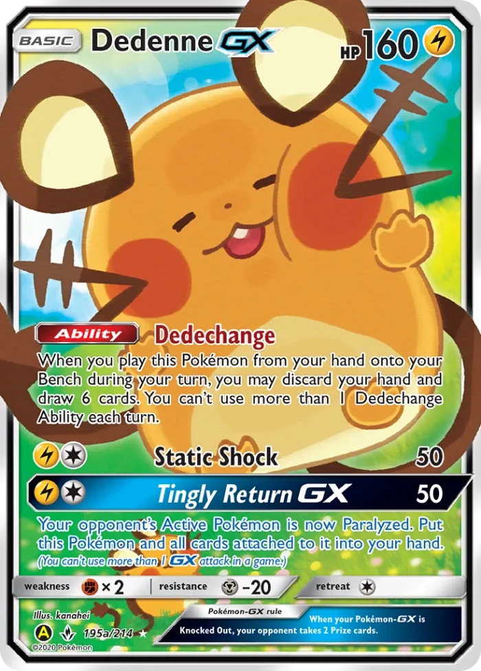 Dedenne-GX #195a Unbroken Bonds Pokemon card