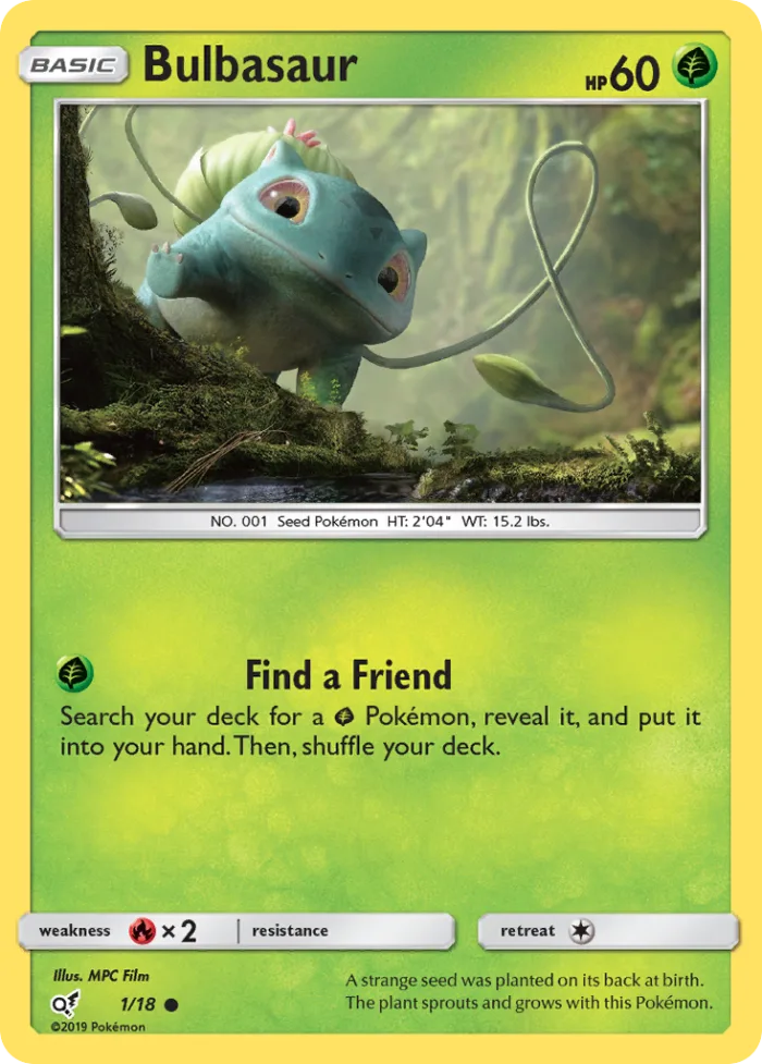 Bulbasaur #1 Detective Pikachu Pokemon card