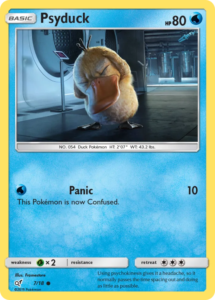 Psyduck #7 Detective Pikachu Pokemon card
