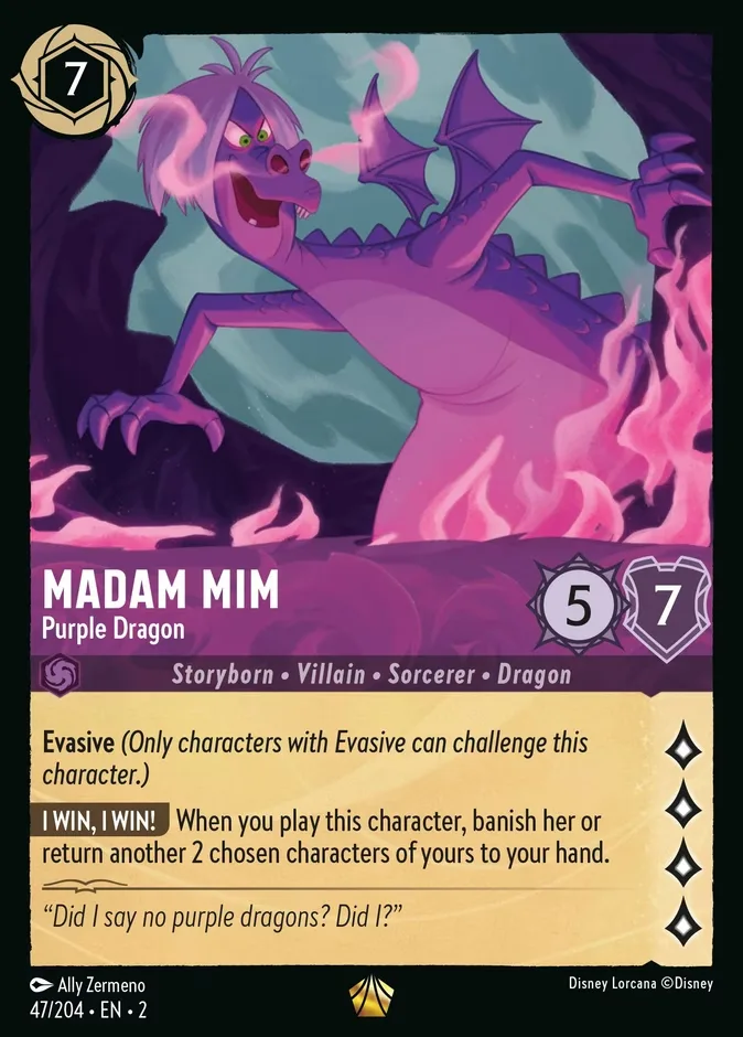 Madam Mim #47 Rise of the Floodborn Disney Lorcana card