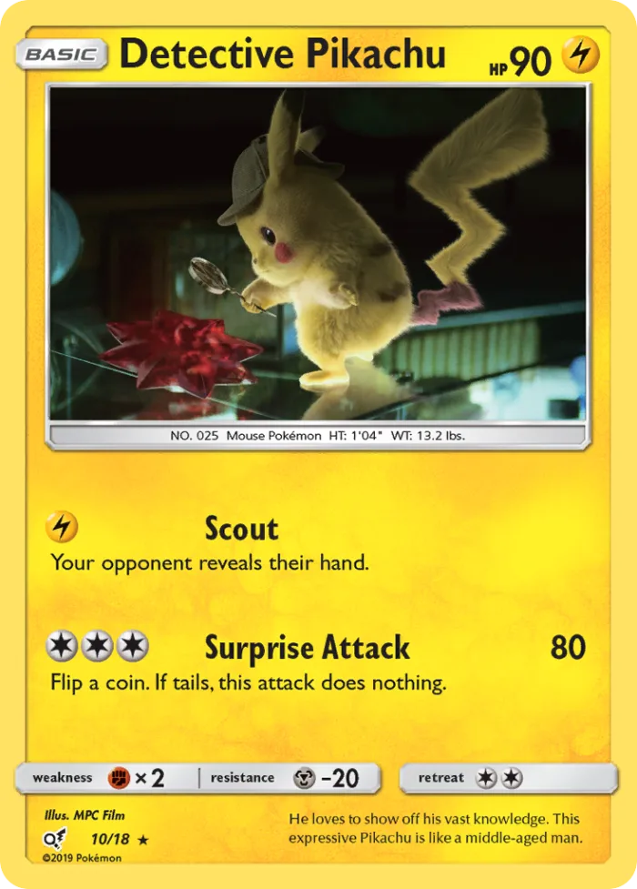 Detective Pikachu #10 Detective Pikachu Pokemon card