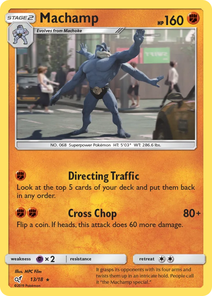 Machamp #13 Detective Pikachu Pokemon card