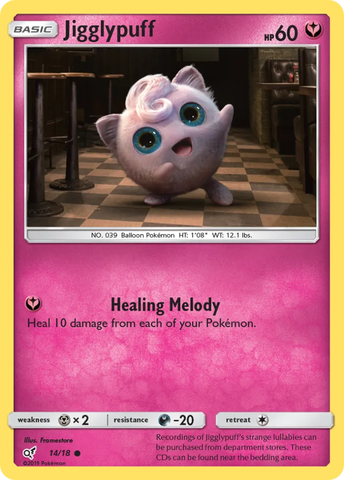 Jigglypuff #14 Detective Pikachu Pokemon card